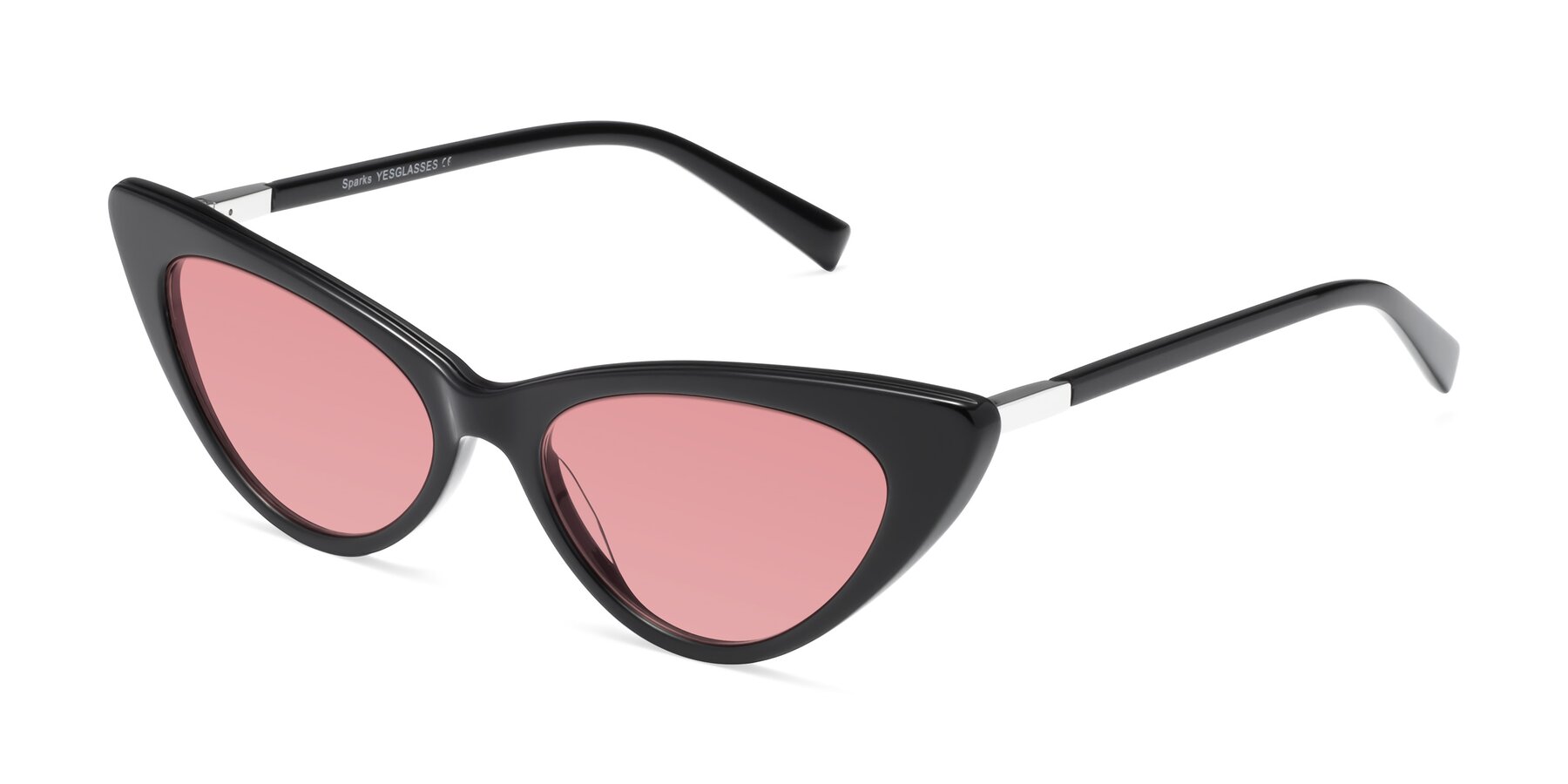 Angle of Sparks in Black with Medium Garnet Tinted Lenses