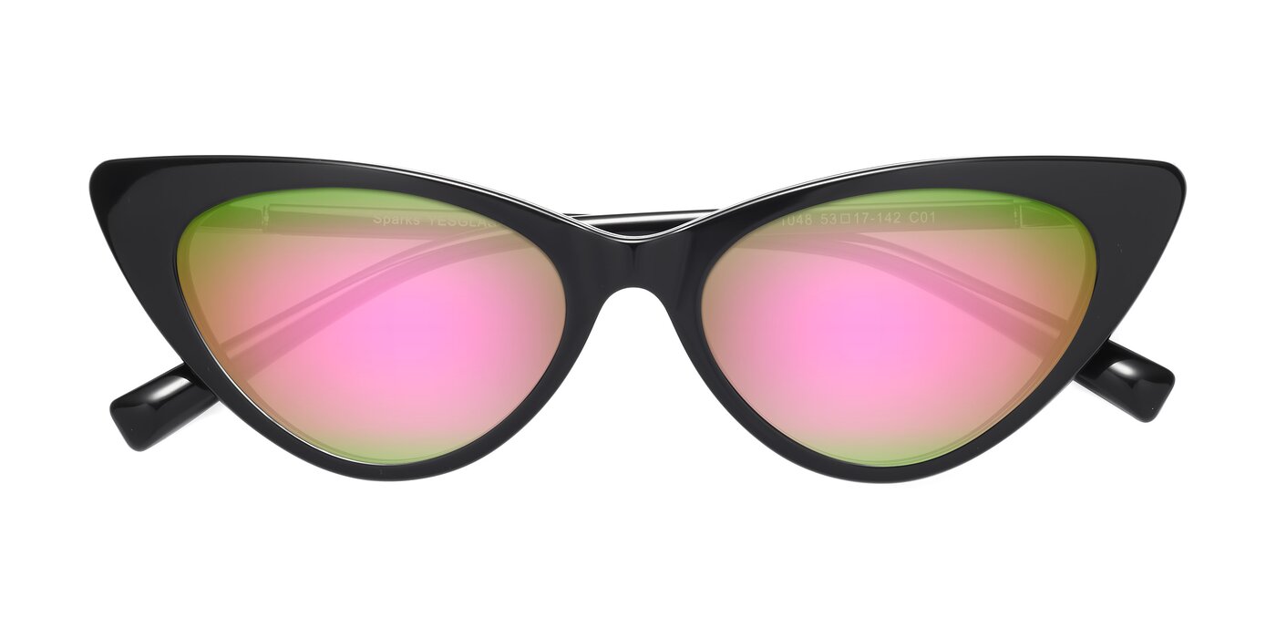 Sparks - Black Flash Mirrored Sunglasses