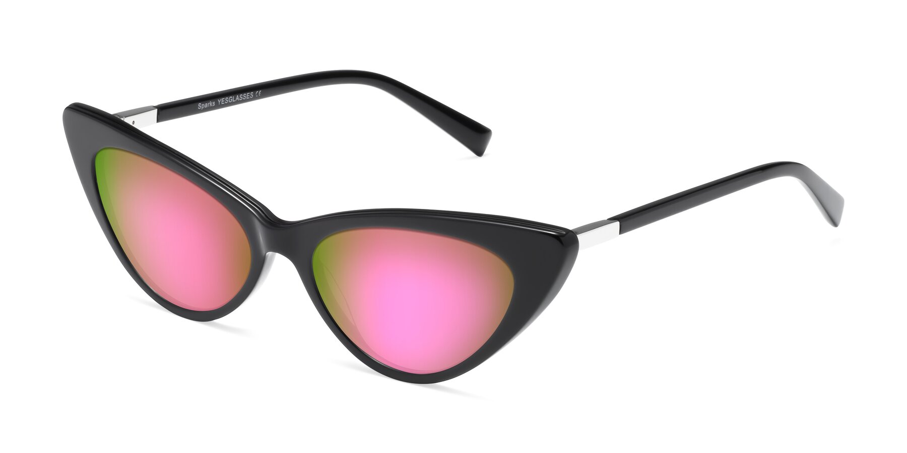 Angle of Sparks in Black with Pink Mirrored Lenses
