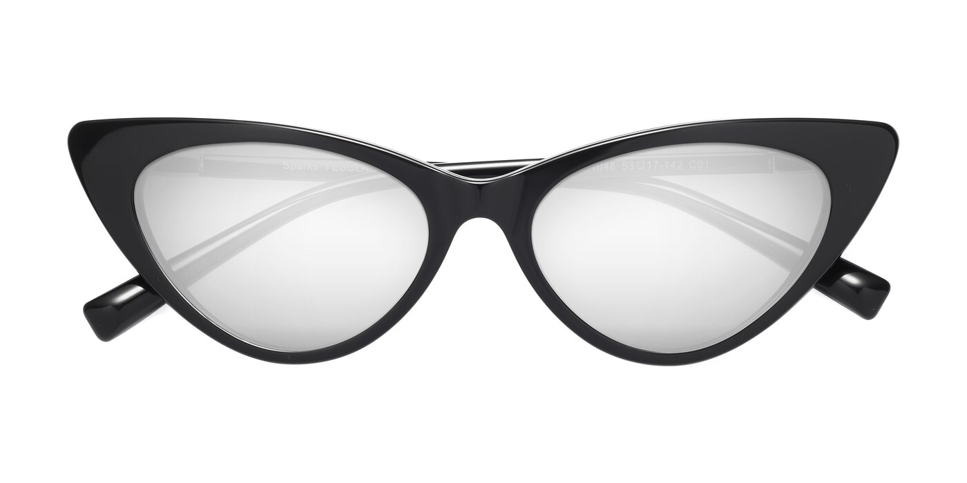 Sparks - Black Flash Mirrored Sunglasses