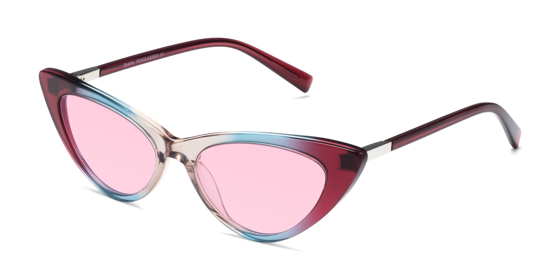 Angle of Sparks in Transparent Gradient Purple with Light Pink Tinted Lenses