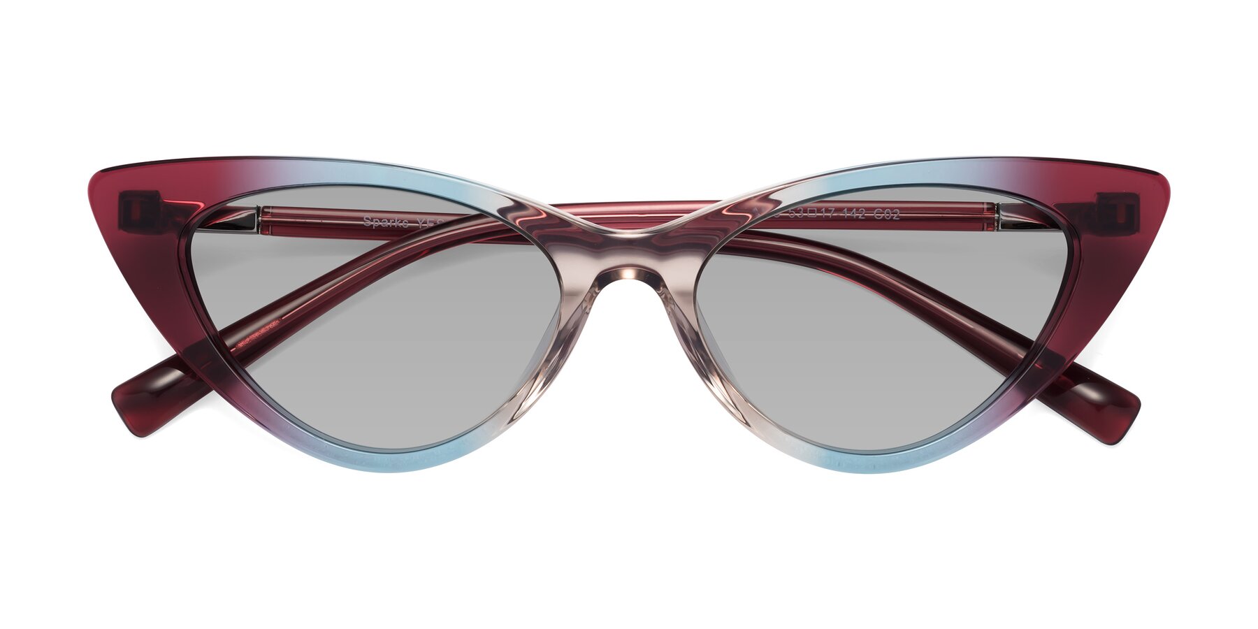 Folded Front of Sparks in Transparent Gradient Purple with Light Gray Tinted Lenses