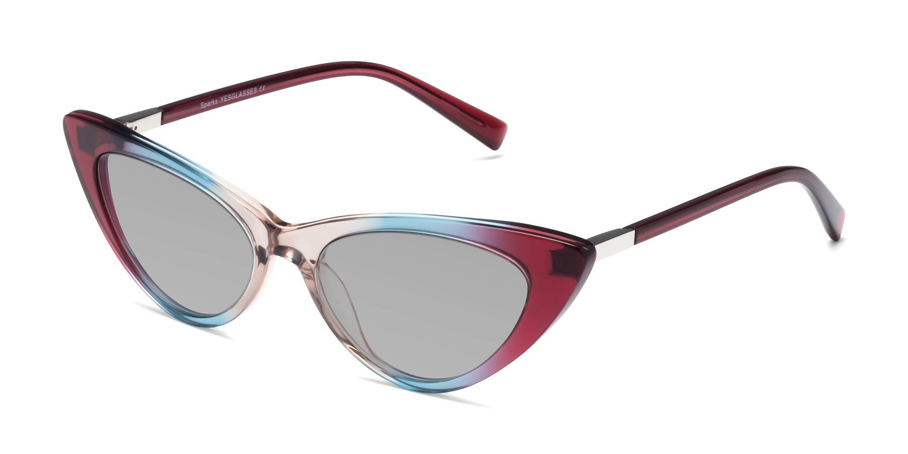 Angle of Sparks in Transparent Gradient Purple with Light Gray Tinted Lenses