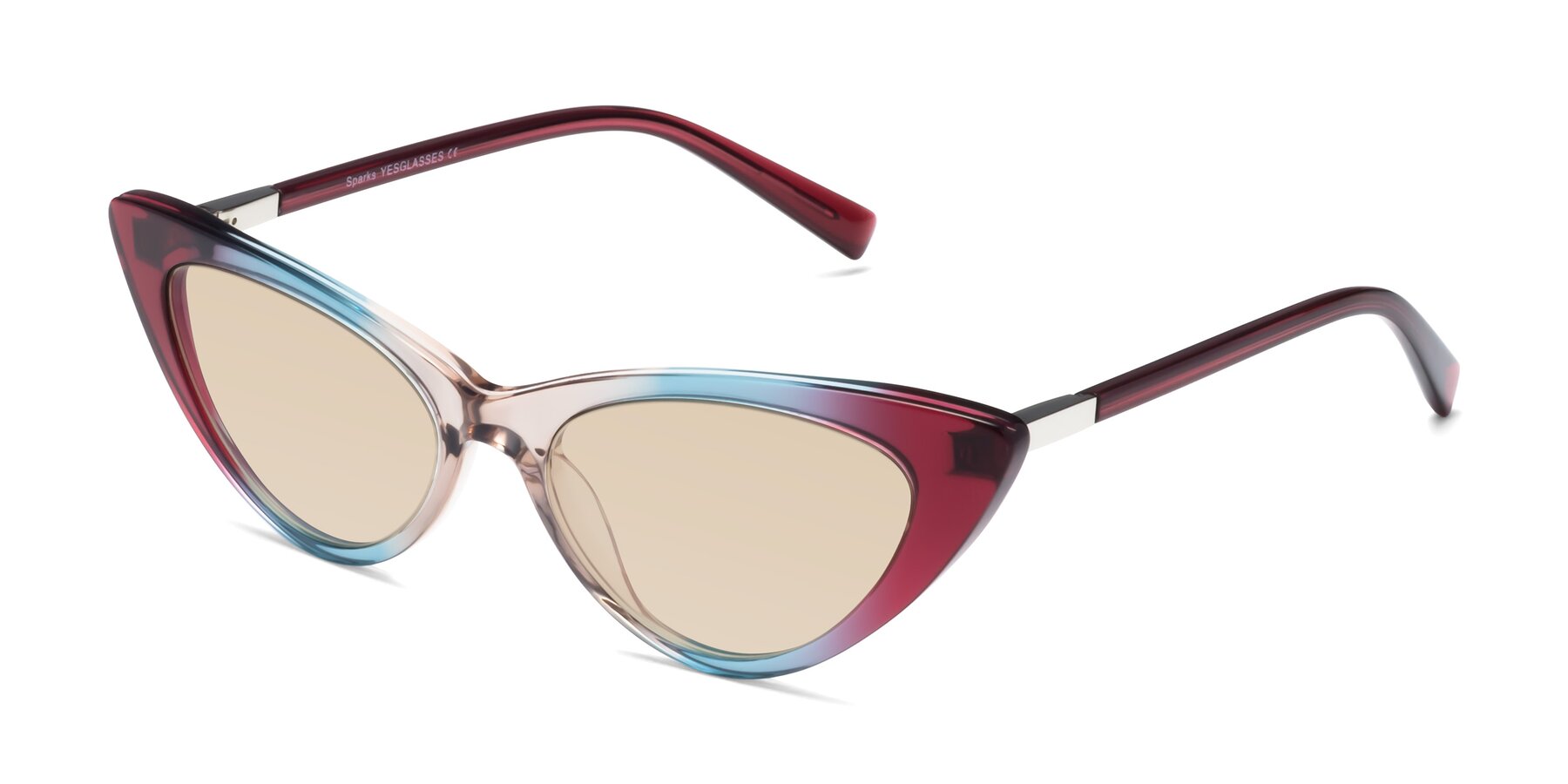 Angle of Sparks in Transparent Gradient Purple with Light Brown Tinted Lenses