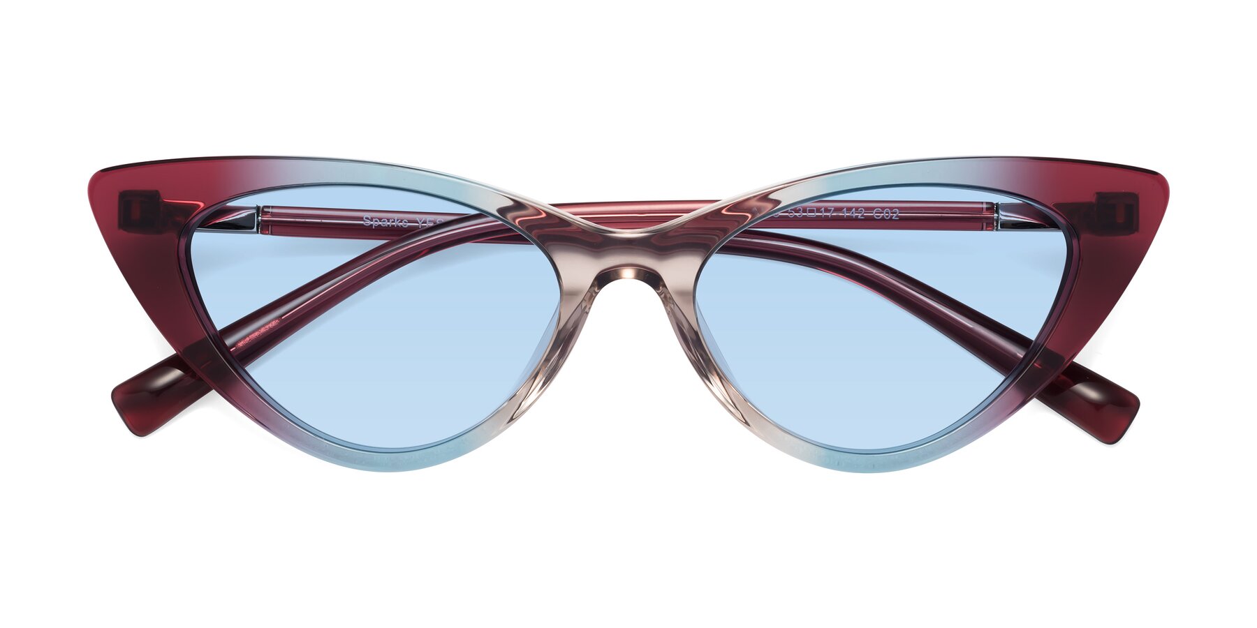 Folded Front of Sparks in Transparent Gradient Purple with Light Blue Tinted Lenses