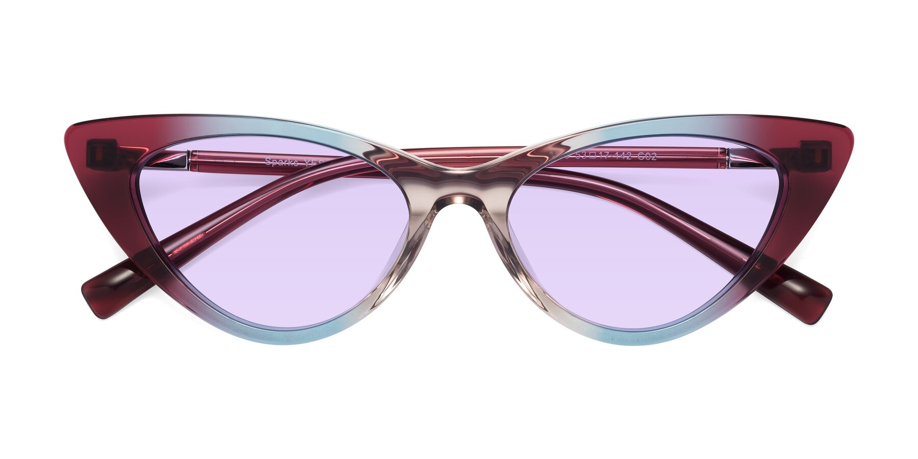 Folded Front of Sparks in Transparent Gradient Purple with Light Purple Tinted Lenses