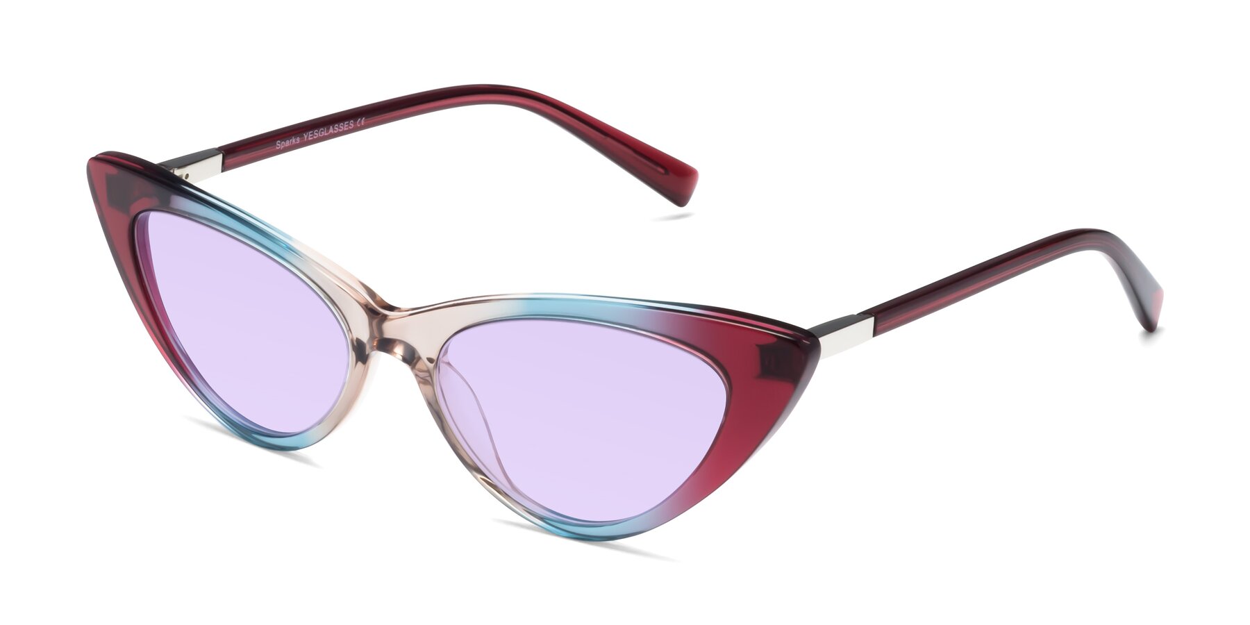 Angle of Sparks in Transparent Gradient Purple with Light Purple Tinted Lenses