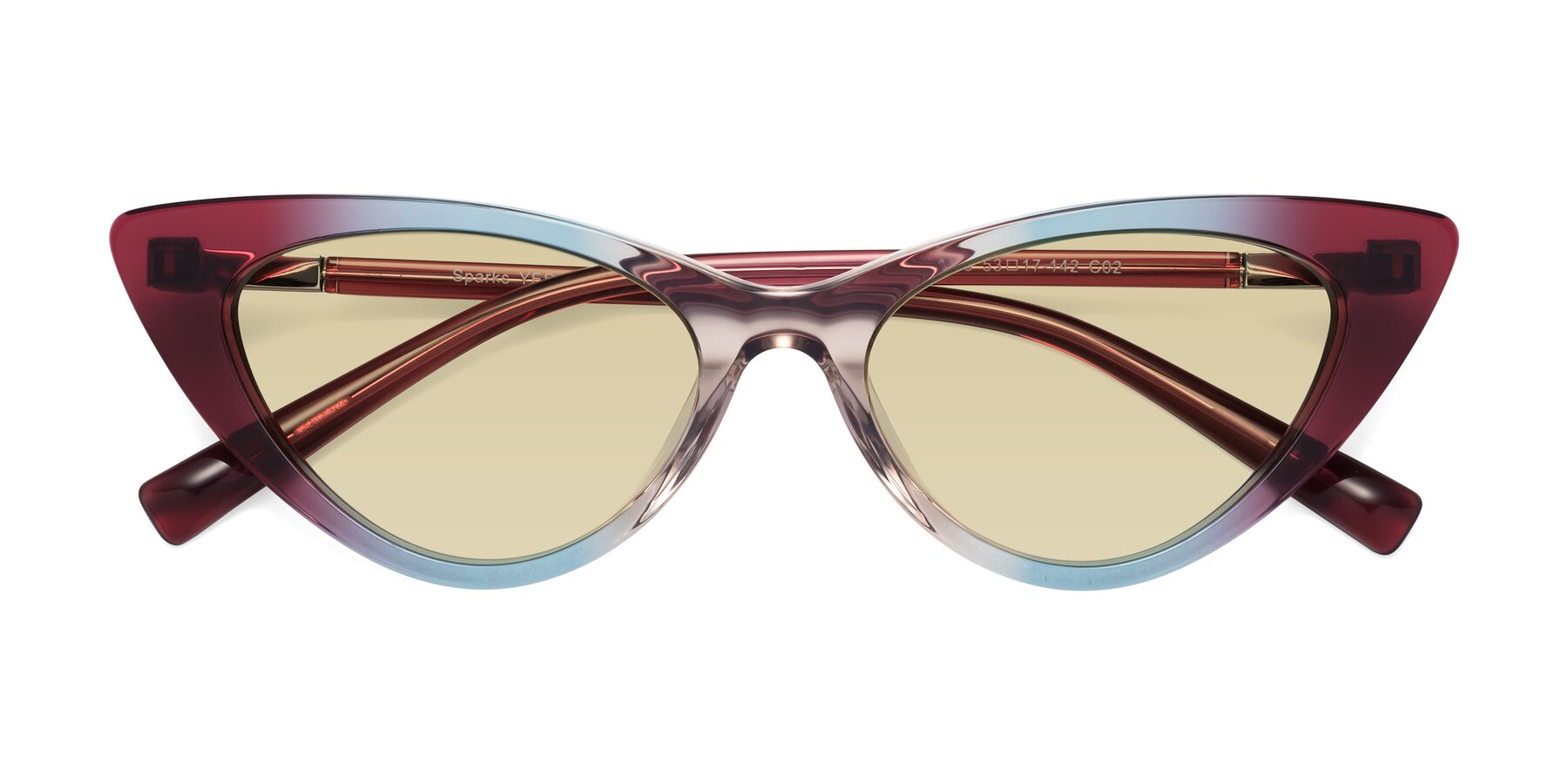 Folded Front of Sparks in Transparent Gradient Purple with Light Champagne Tinted Lenses
