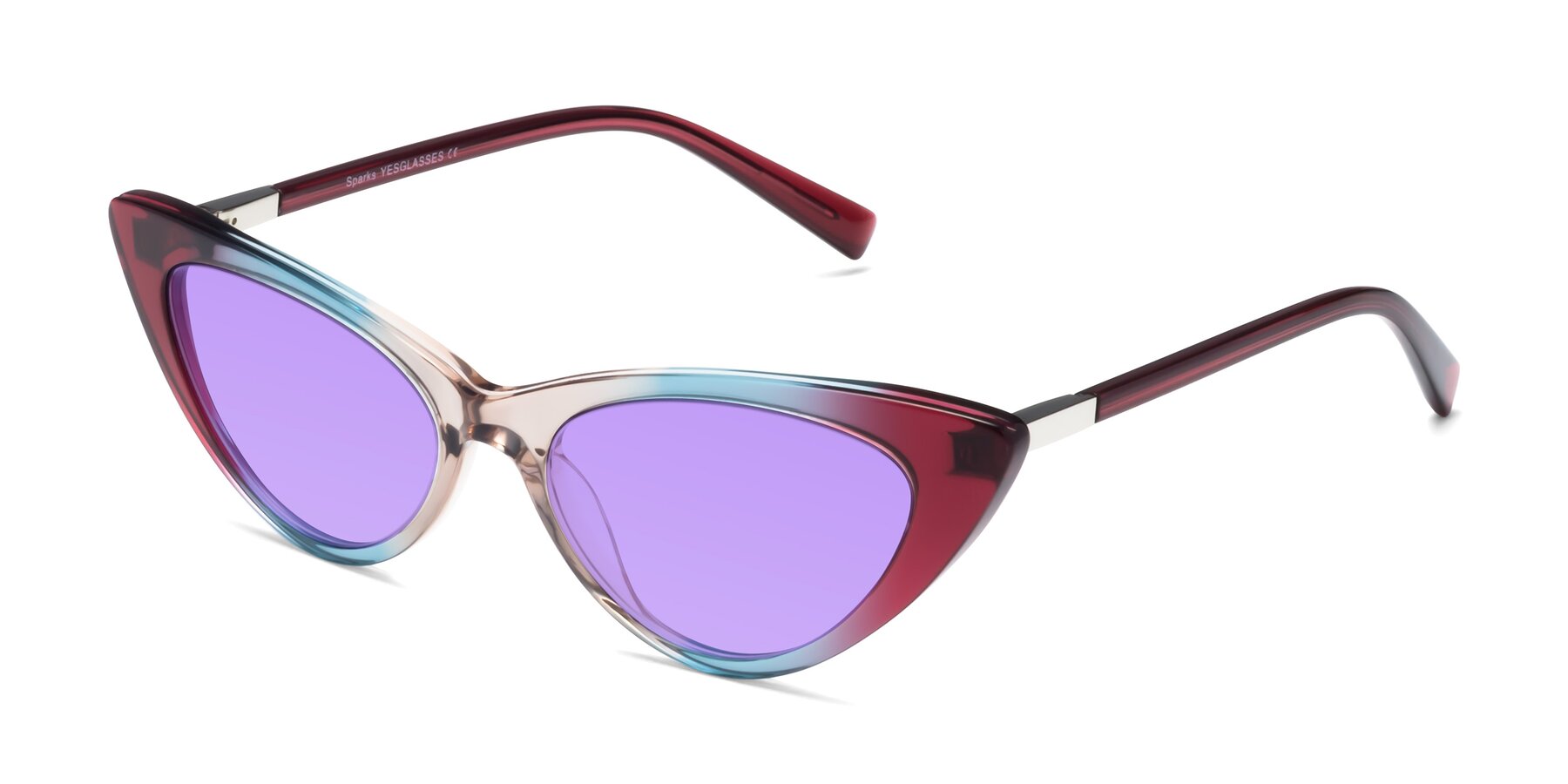 Angle of Sparks in Transparent Gradient Purple with Medium Purple Tinted Lenses