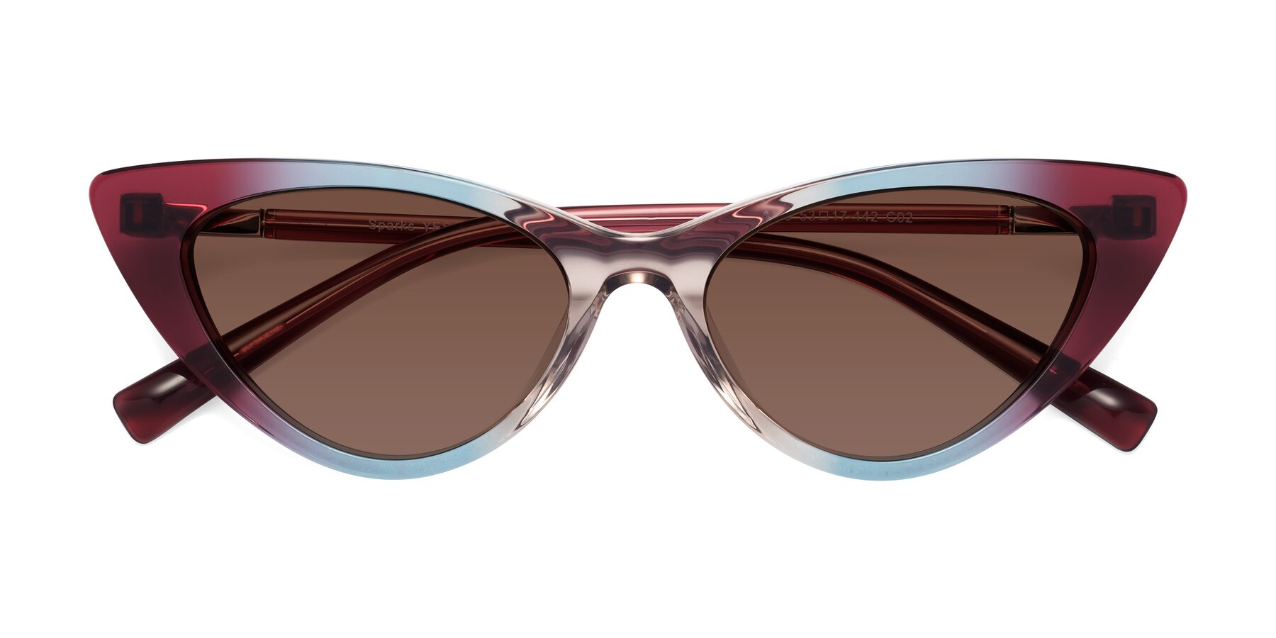 Folded Front of Sparks in Transparent Gradient Purple with Brown Tinted Lenses