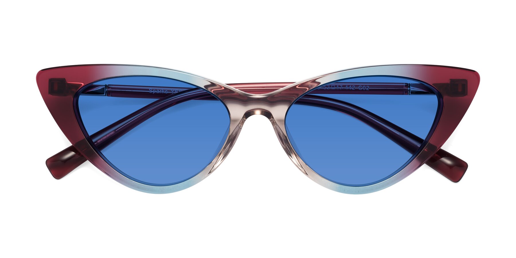 Folded Front of Sparks in Transparent Gradient Purple with Blue Tinted Lenses