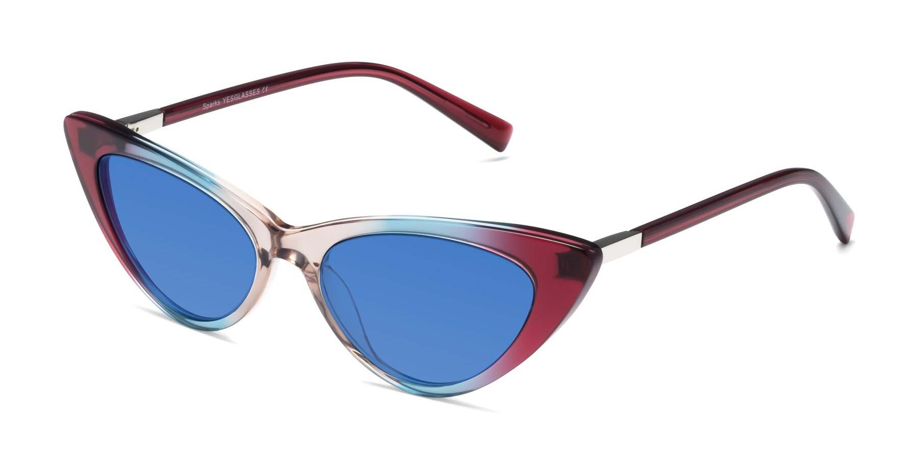 Angle of Sparks in Transparent Gradient Purple with Blue Tinted Lenses