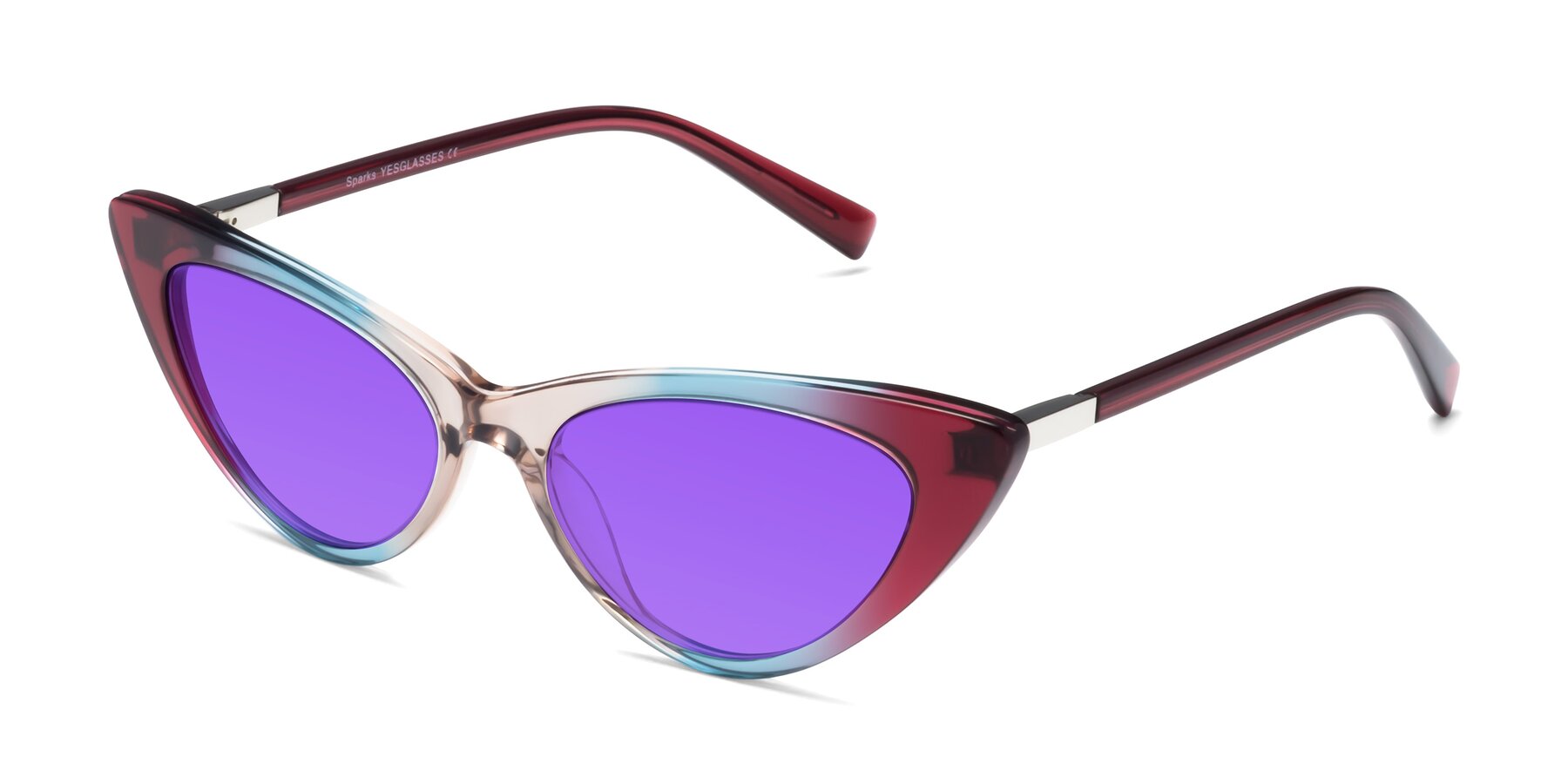 Angle of Sparks in Transparent Gradient Purple with Purple Tinted Lenses