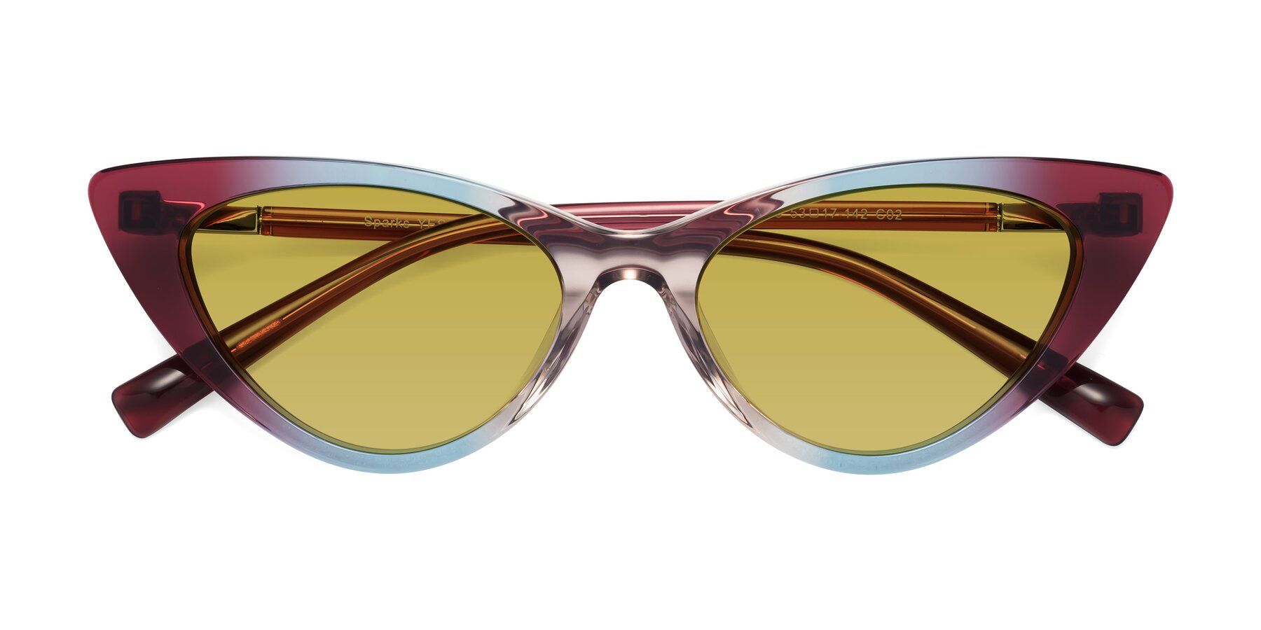 Folded Front of Sparks in Transparent Gradient Purple with Champagne Tinted Lenses
