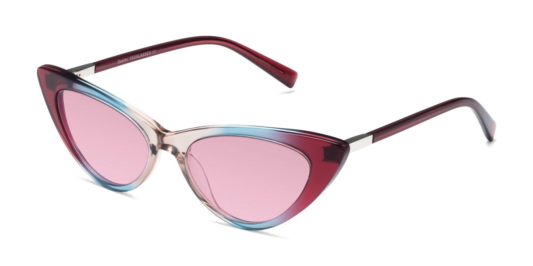 Angle of Sparks in Transparent Gradient Purple with Light Wine Tinted Lenses