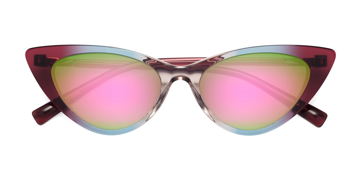 Sparks - Transparent Gradient Purple Flash Mirrored Sunglasses
