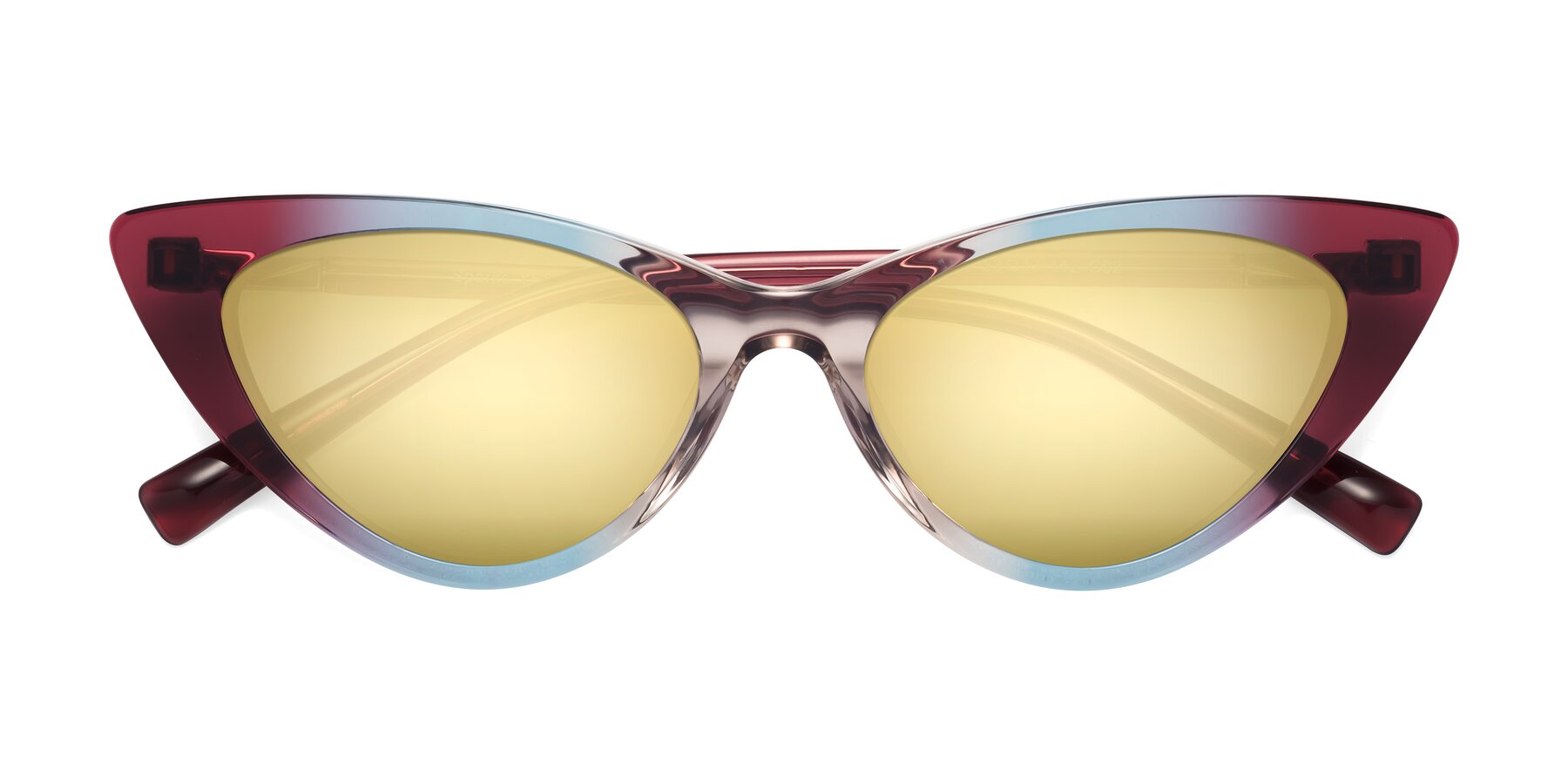 Folded Front of Sparks in Transparent Gradient Purple with Gold Mirrored Lenses