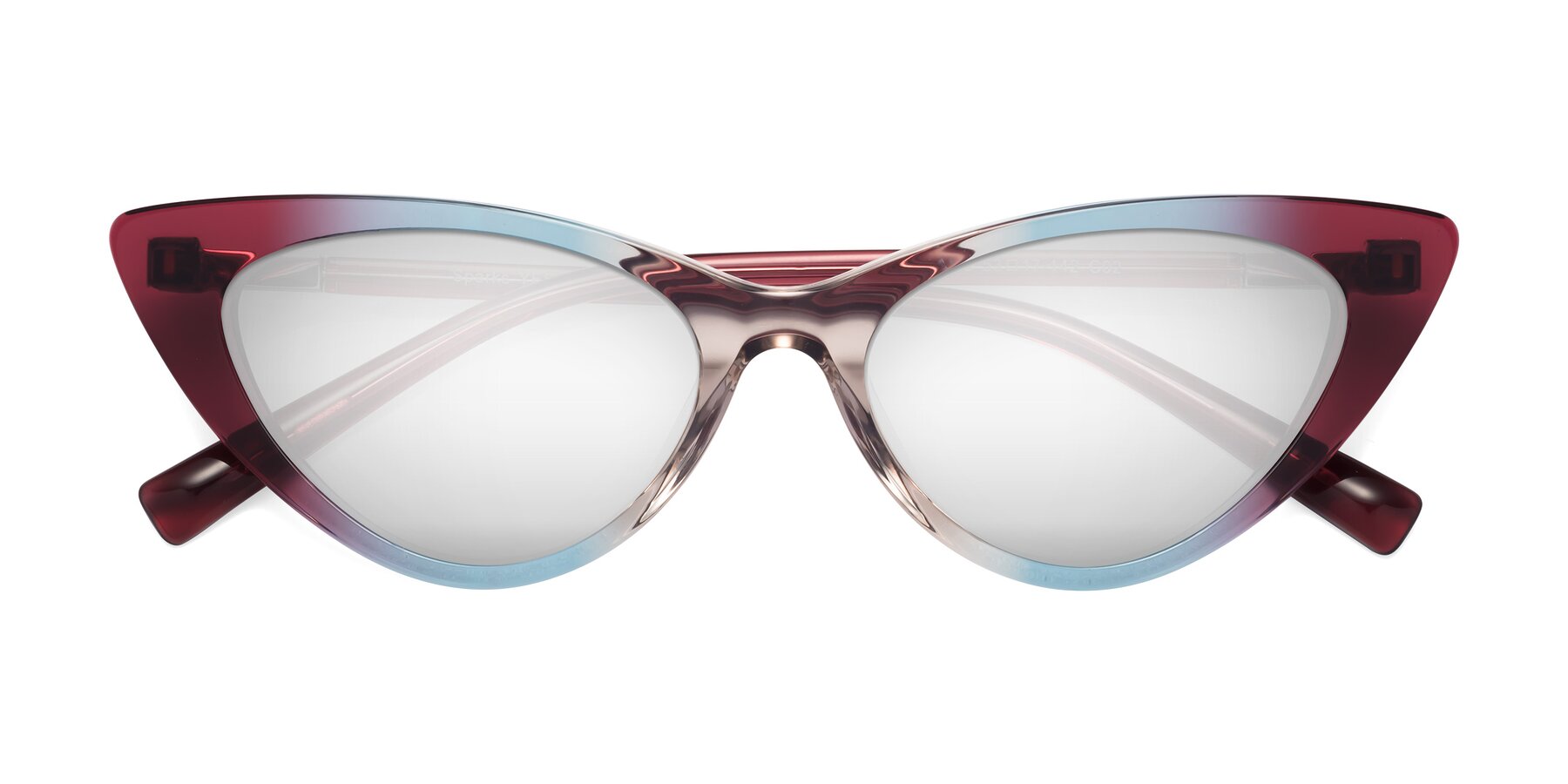 Folded Front of Sparks in Transparent Gradient Purple with Silver Mirrored Lenses