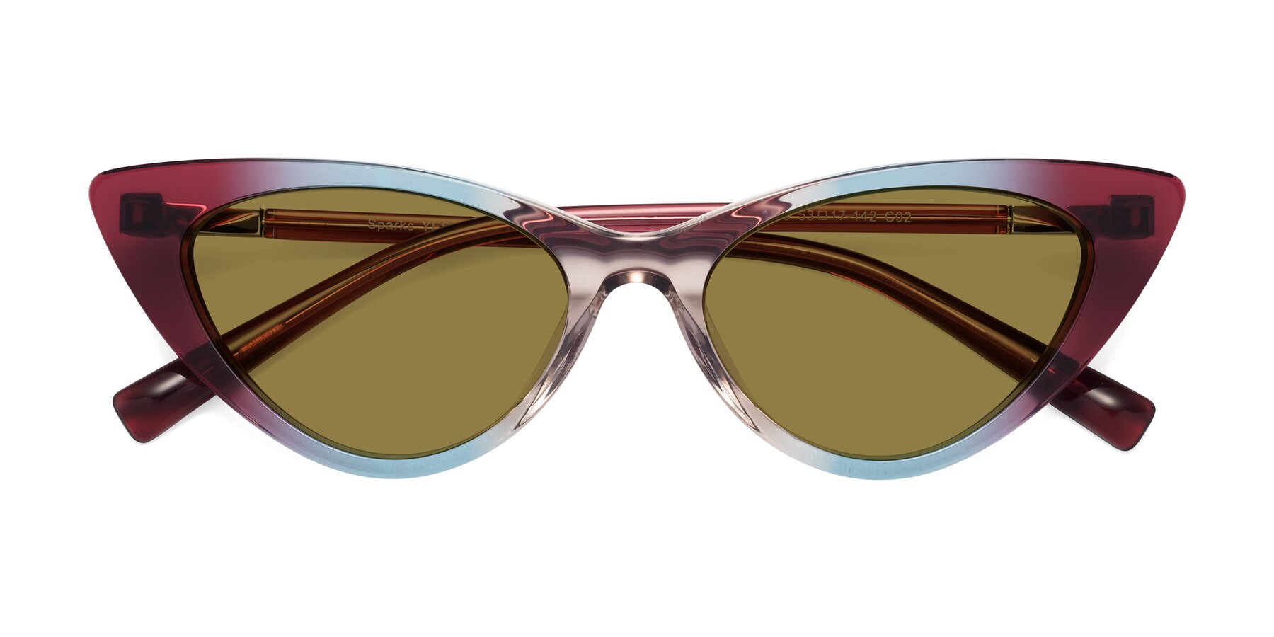 Folded Front of Sparks in Transparent Gradient Purple with Brown Polarized Lenses