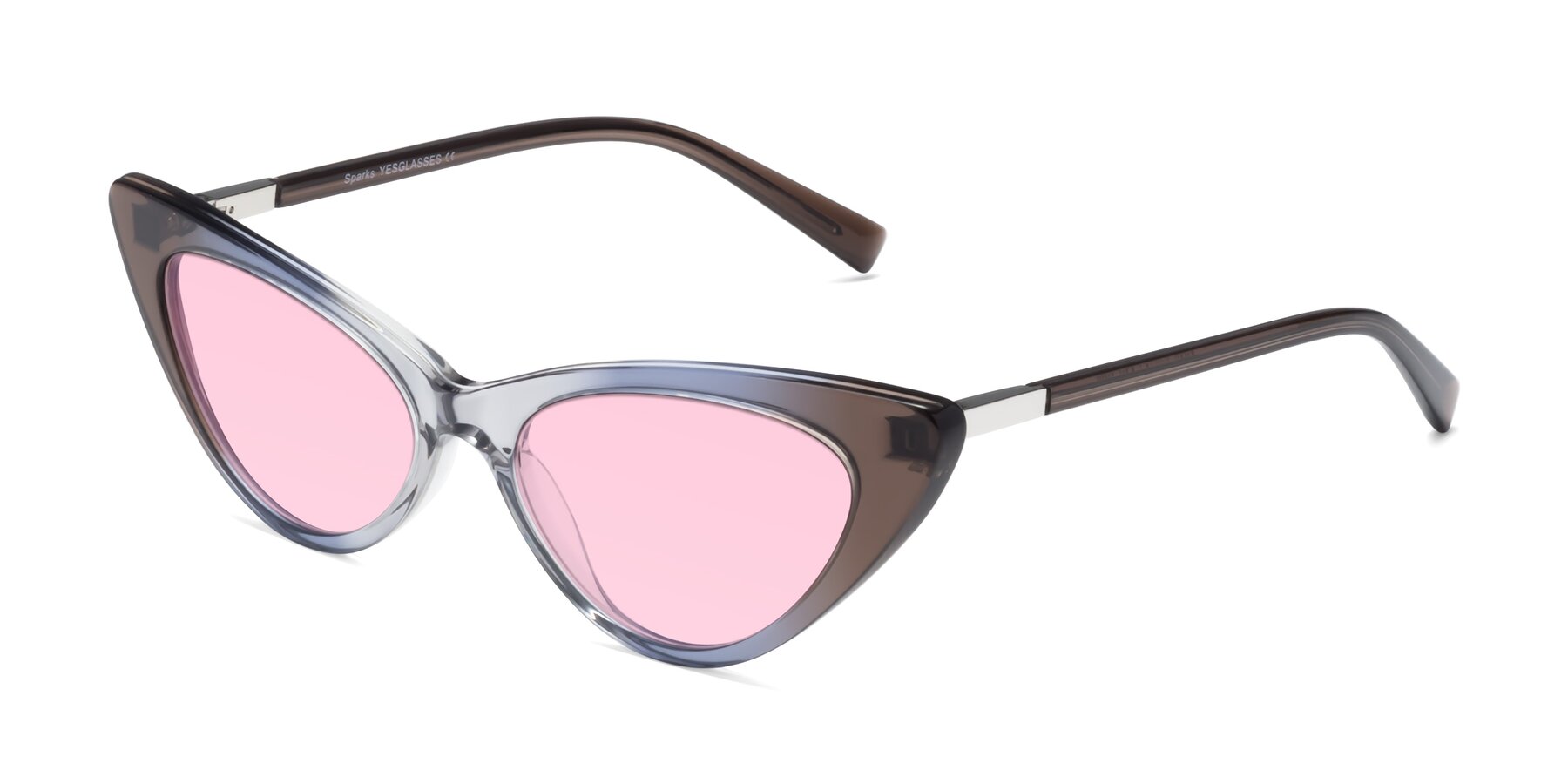 Angle of Sparks in Transparent Gradient Brown with Light Pink Tinted Lenses