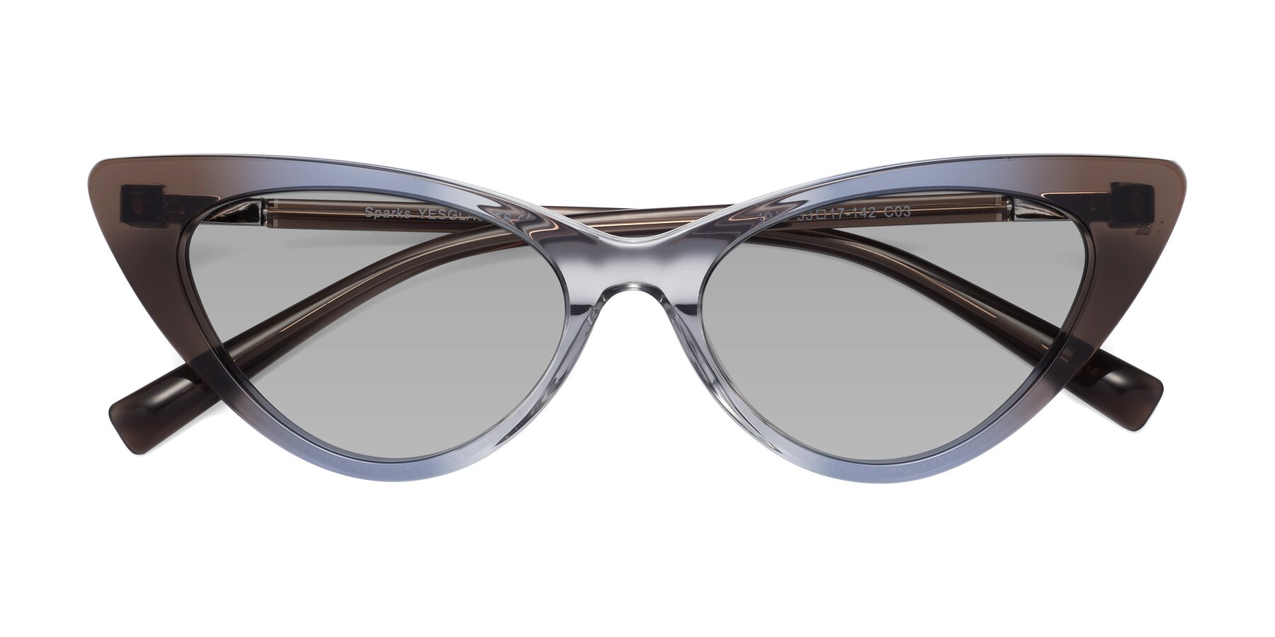 Folded Front of Sparks in Transparent Gradient Brown with Light Gray Tinted Lenses