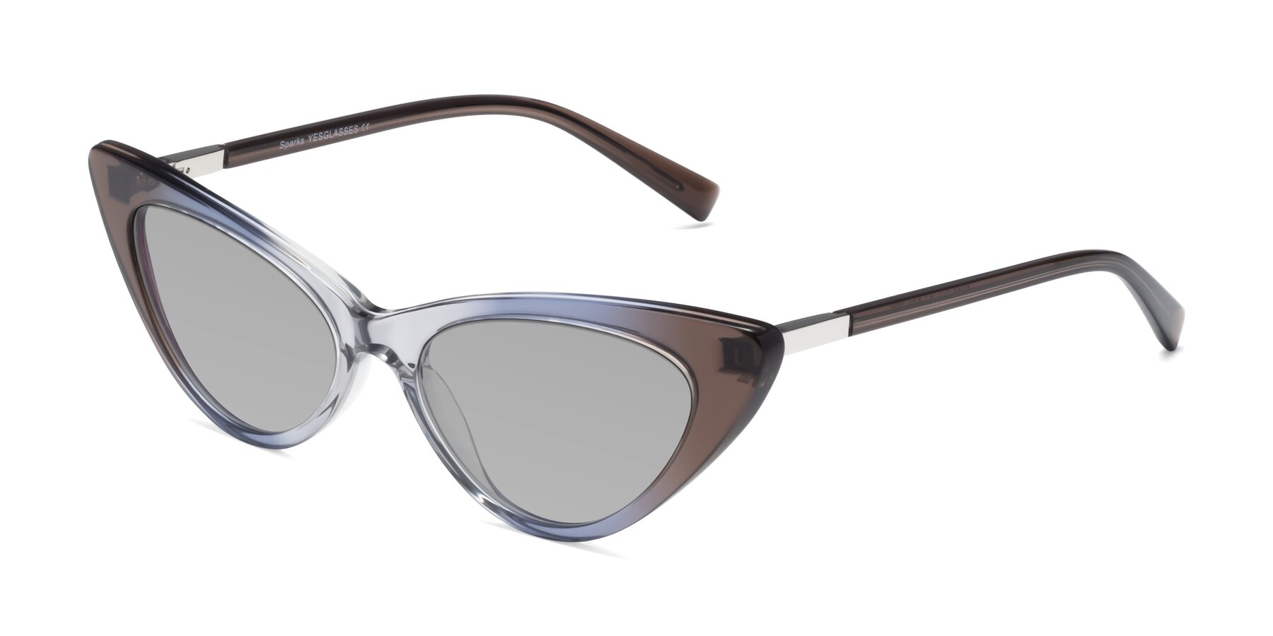 Angle of Sparks in Transparent Gradient Brown with Light Gray Tinted Lenses