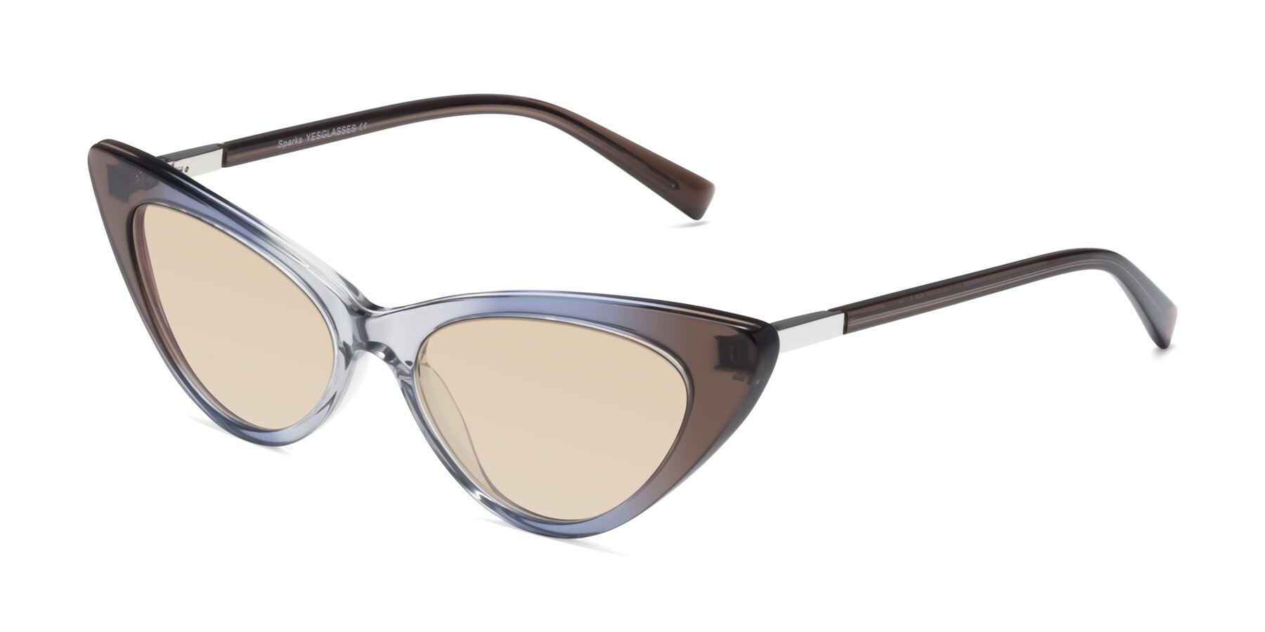 Angle of Sparks in Transparent Gradient Brown with Light Brown Tinted Lenses