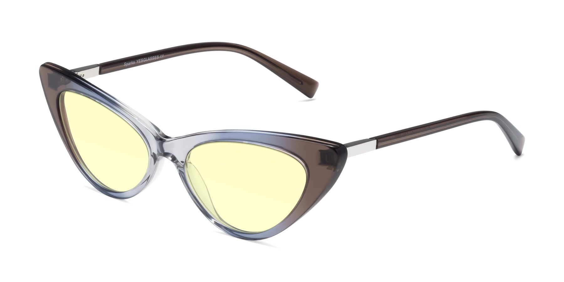 Angle of Sparks in Transparent Gradient Brown with Light Yellow Tinted Lenses