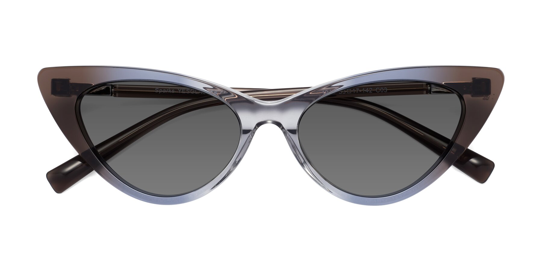 Folded Front of Sparks in Transparent Gradient Brown with Medium Gray Tinted Lenses