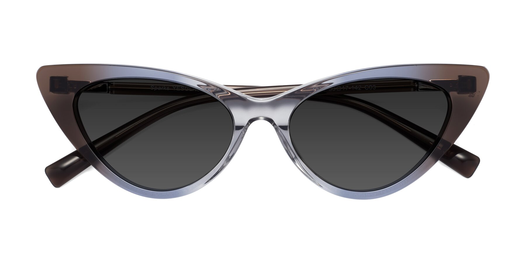 Folded Front of Sparks in Transparent Gradient Brown with Gray Tinted Lenses