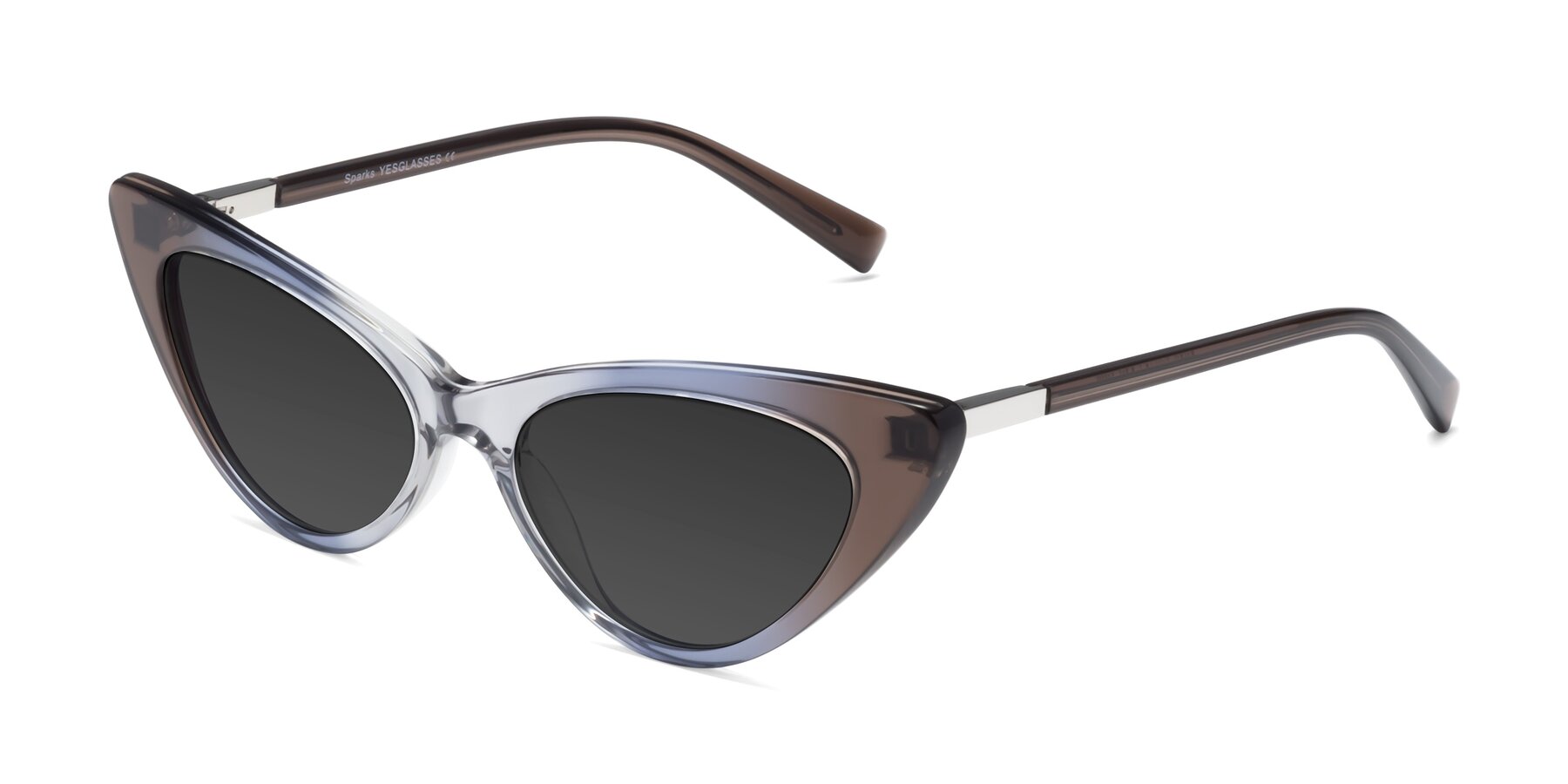 Angle of Sparks in Transparent Gradient Brown with Gray Tinted Lenses
