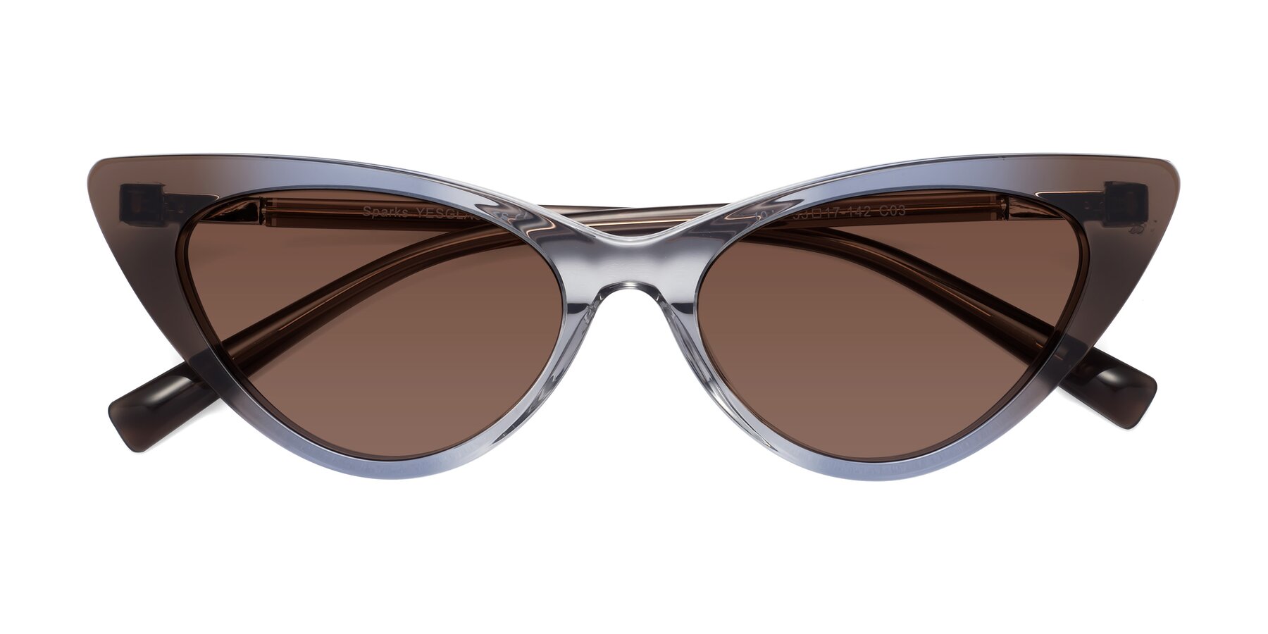 Folded Front of Sparks in Transparent Gradient Brown with Brown Tinted Lenses