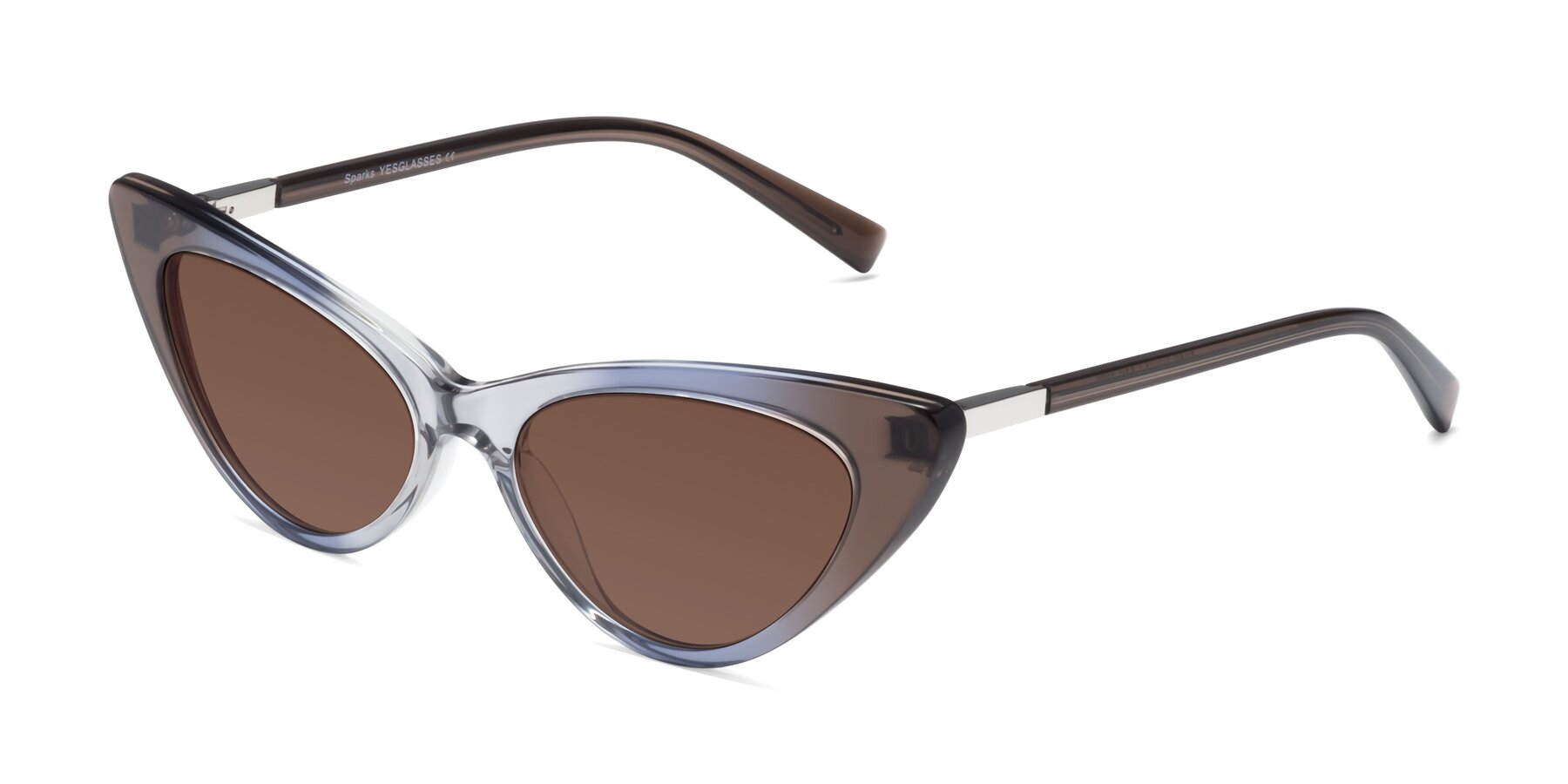 Angle of Sparks in Transparent Gradient Brown with Brown Tinted Lenses
