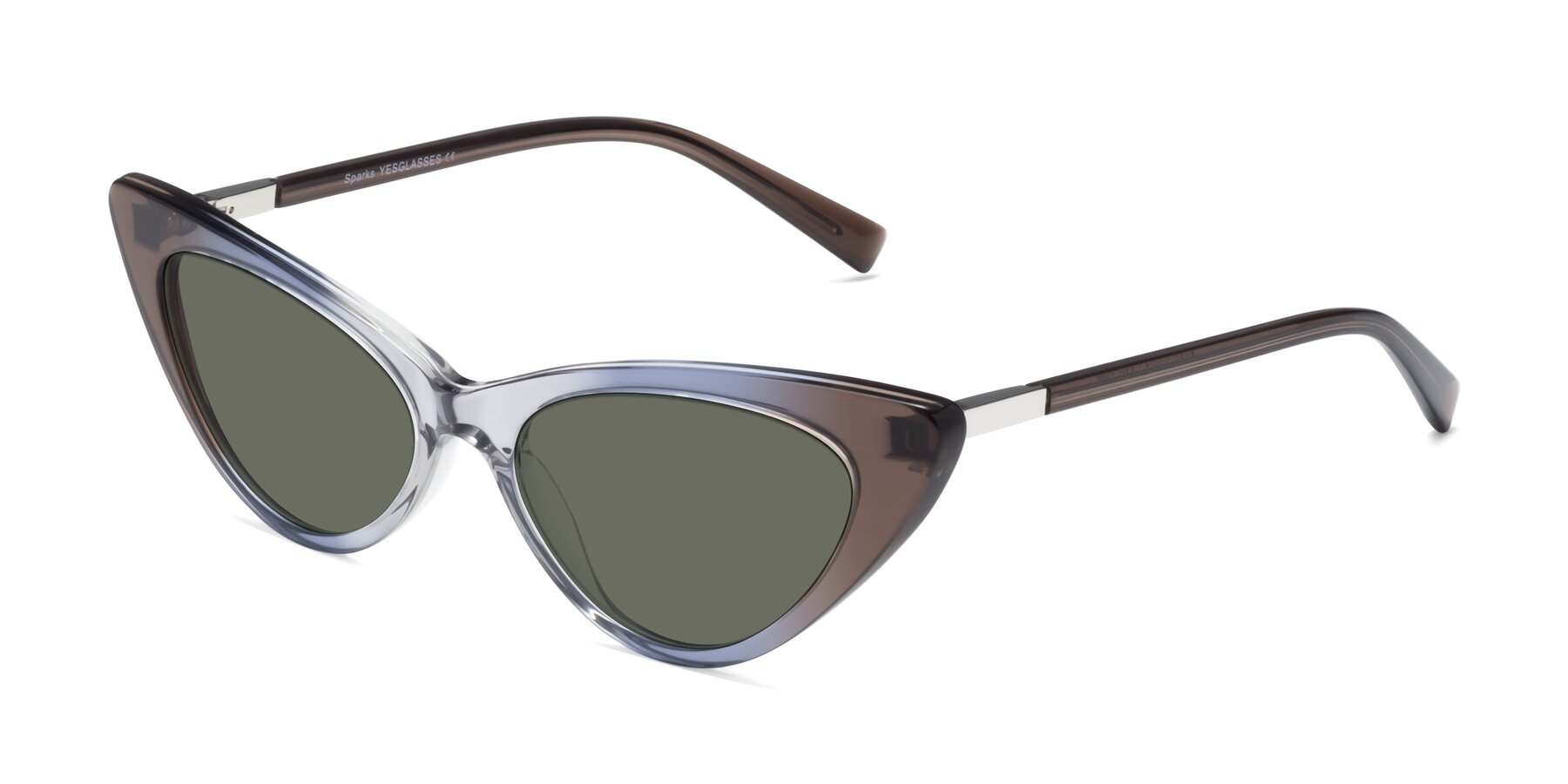 Angle of Sparks in Transparent Gradient Brown with Gray Polarized Lenses