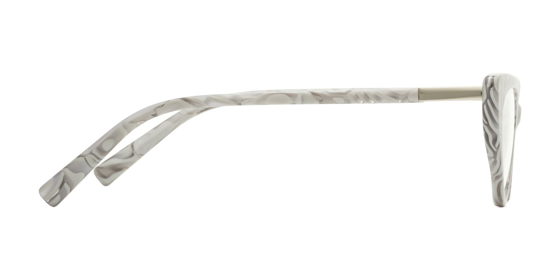 Side of Sparks in White Floral with Clear Eyeglass Lenses