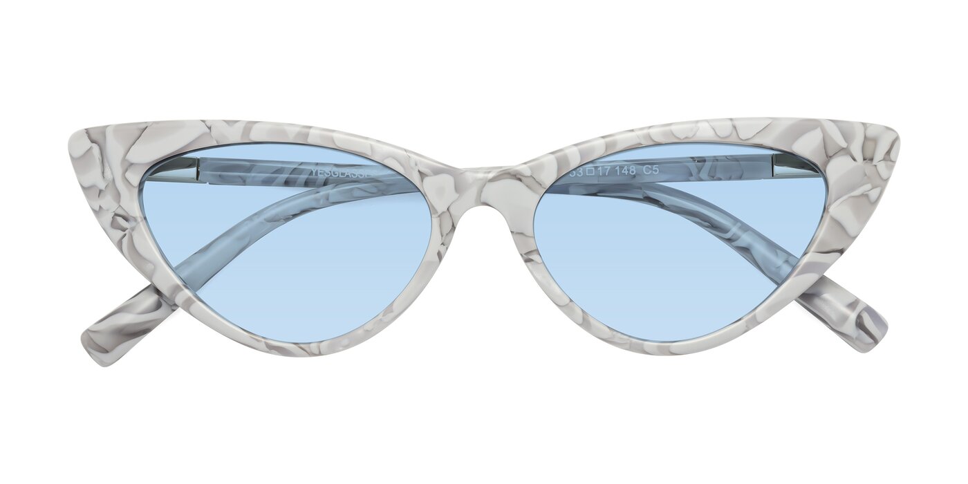 Sparks - White Floral Tinted Sunglasses