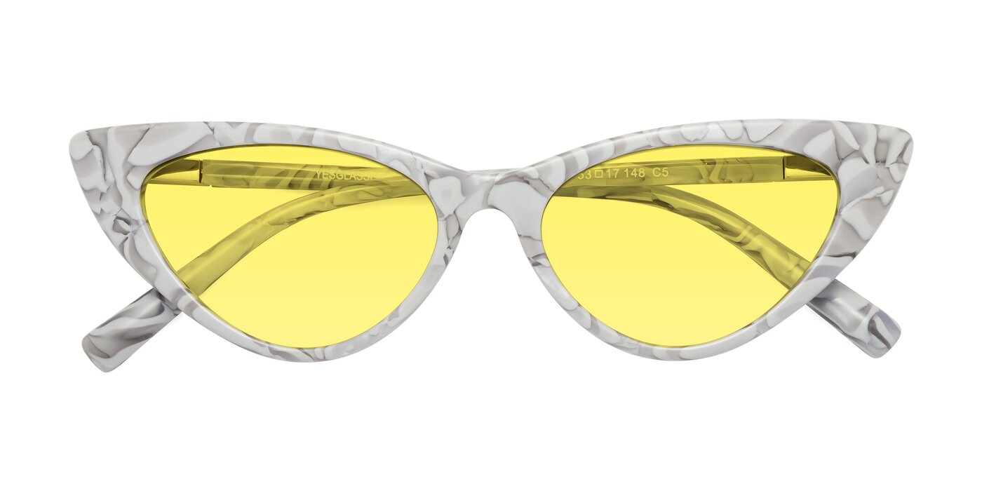 Sparks - White Floral Tinted Sunglasses