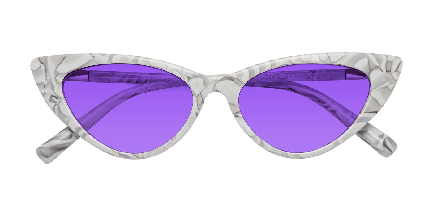 Sparks - White Floral Tinted Sunglasses