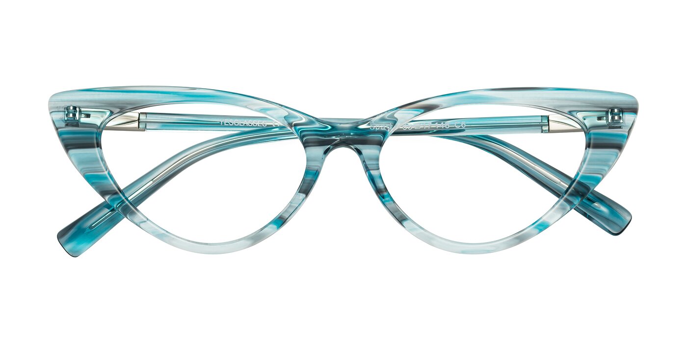 Sparks - Cyan Striped Blue Light Glasses