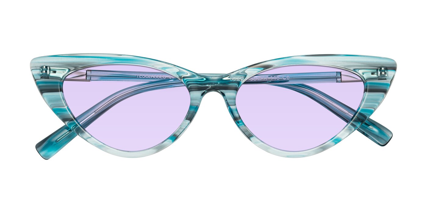 Sparks - Cyan Striped Tinted Sunglasses