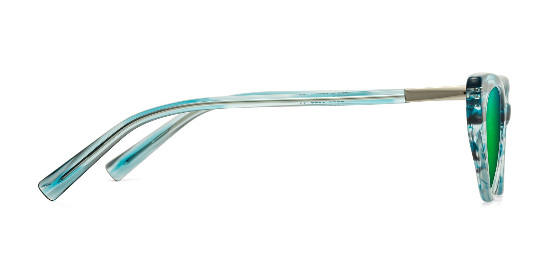 Side of Sparks in Cyan Striped with Green Mirrored Lenses