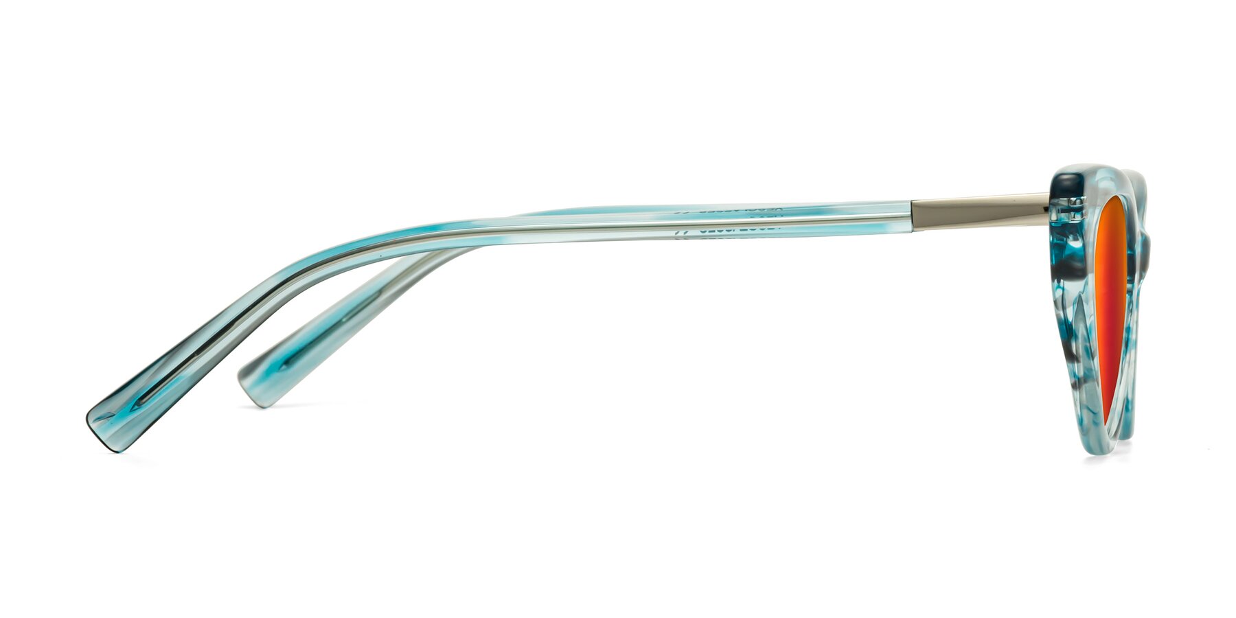 Side of Sparks in Cyan Striped with Red Gold Mirrored Lenses