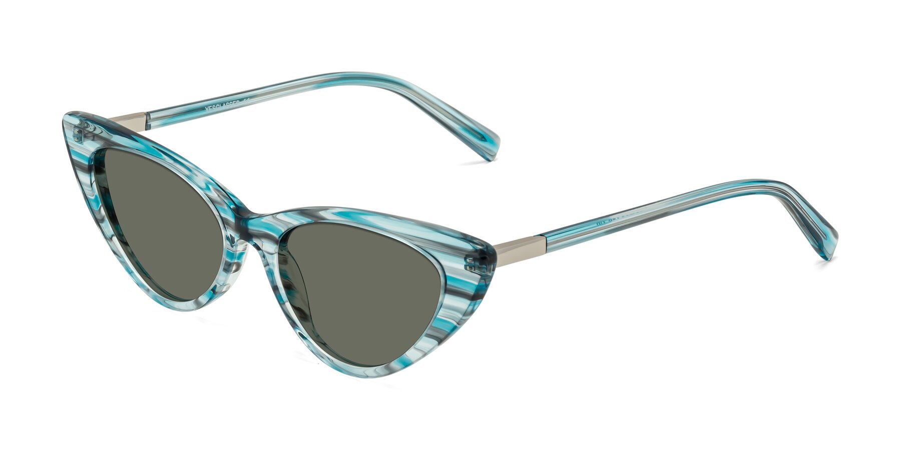 Angle of Sparks in Cyan Striped with Gray Polarized Lenses