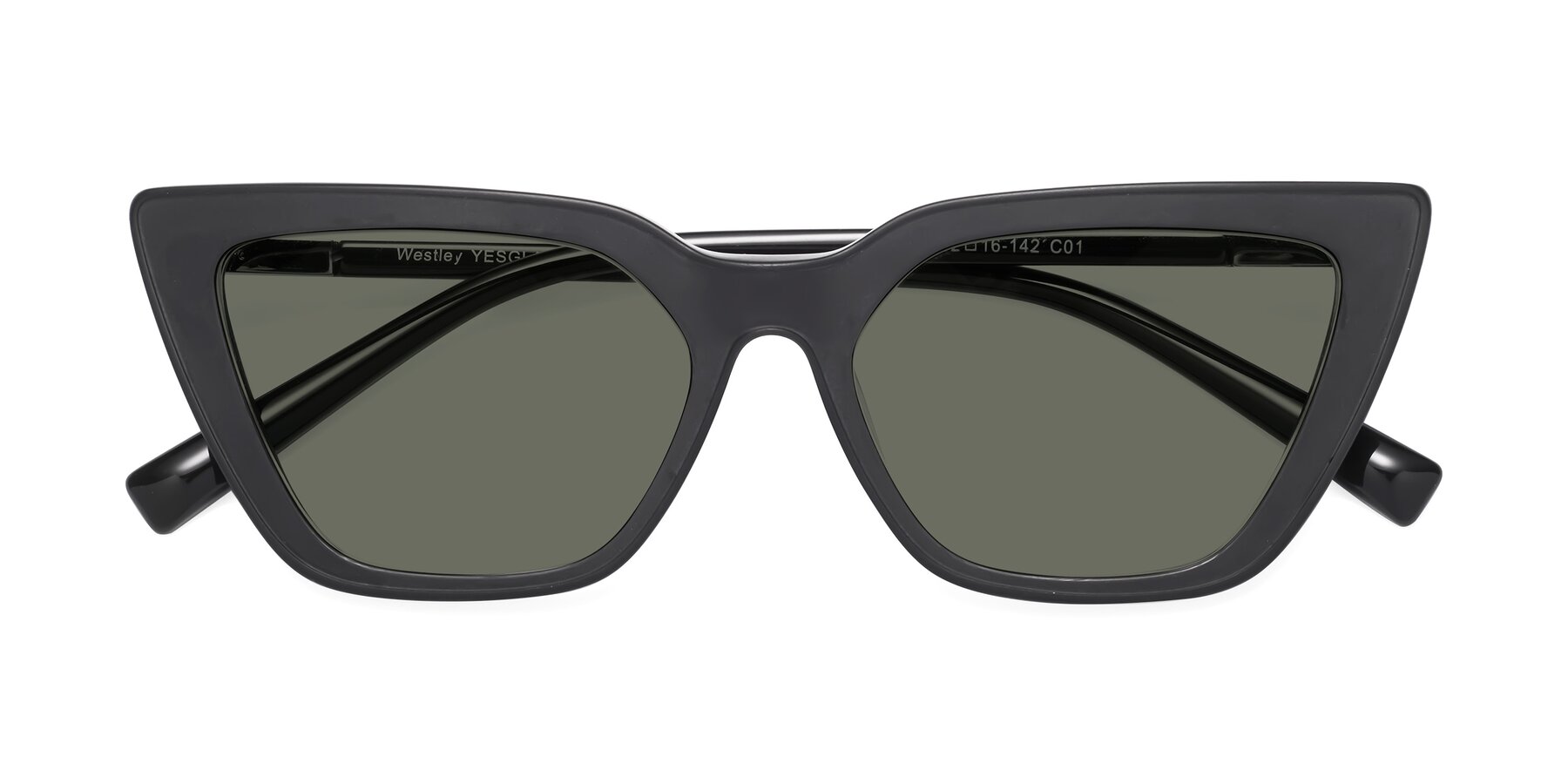 Folded Front of Westley in Matte Black with Gray Polarized Lenses