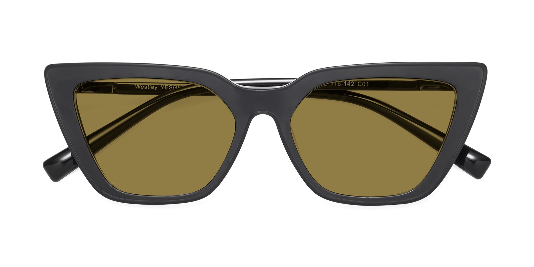 Folded Front of Westley in Matte Black with Brown Polarized Lenses