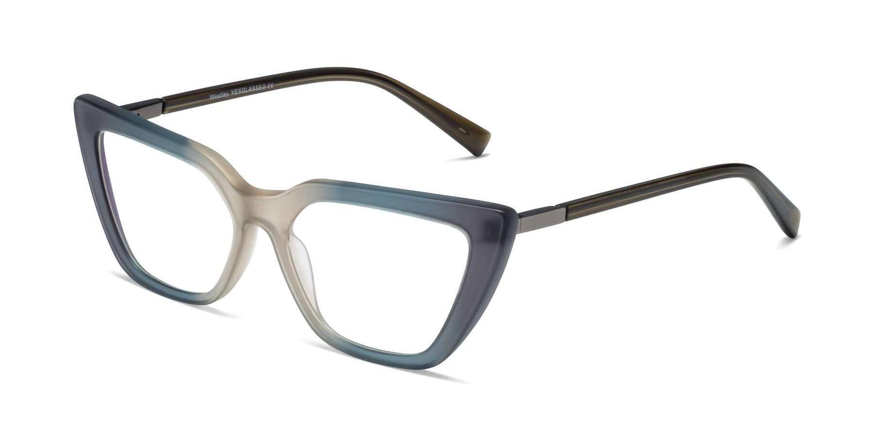 Angle of Westley in Gradient Grey with Clear Blue Light Blocking Lenses