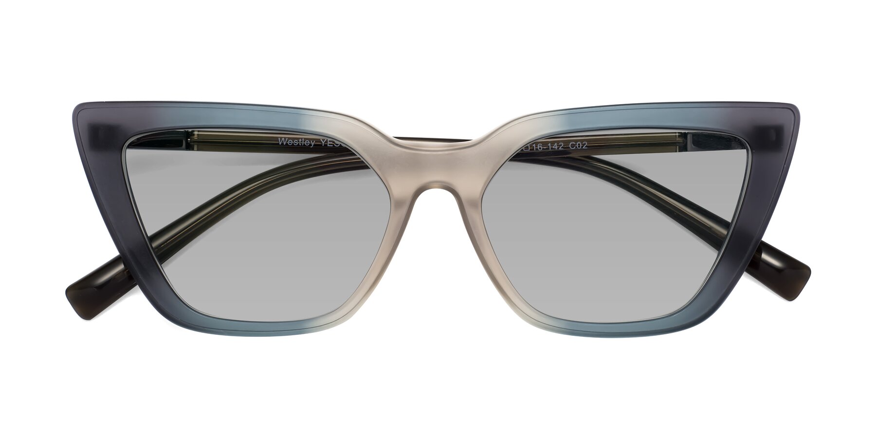 Folded Front of Westley in Gradient Grey with Light Gray Tinted Lenses