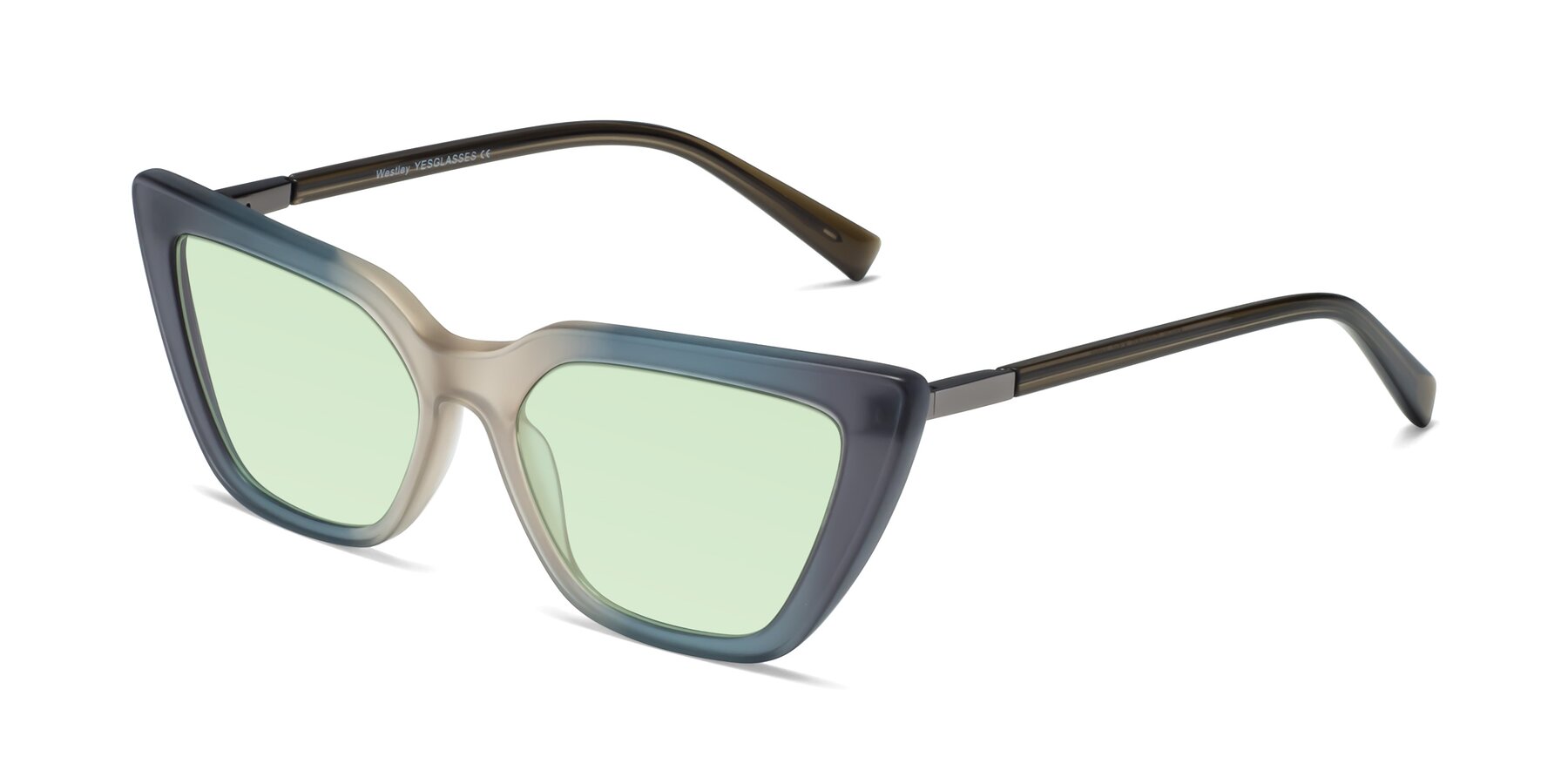Angle of Westley in Gradient Grey with Light Green Tinted Lenses