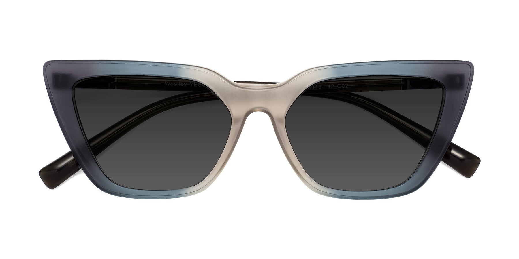 Folded Front of Westley in Gradient Grey with Gray Tinted Lenses