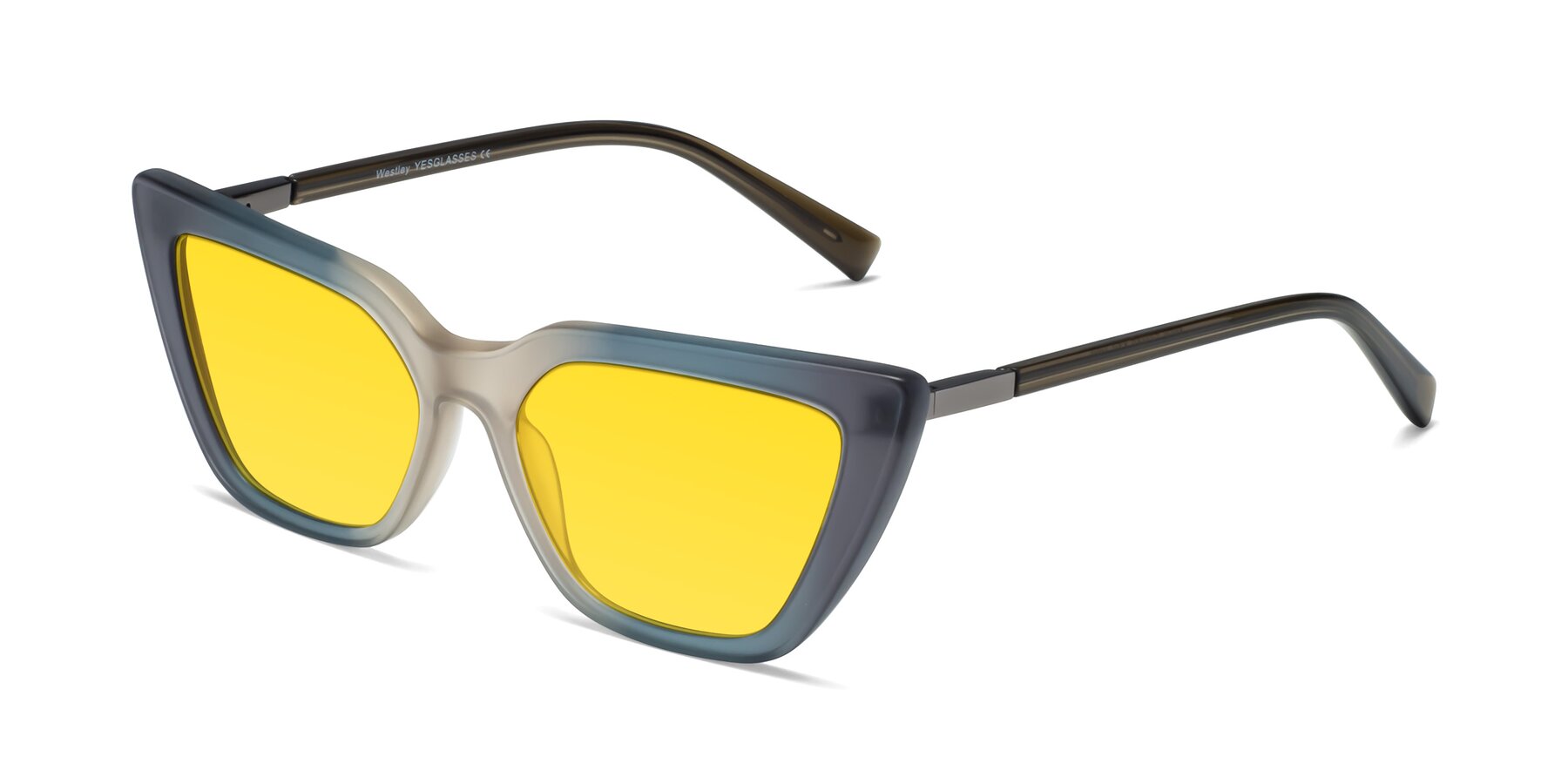 Angle of Westley in Gradient Grey with Yellow Tinted Lenses